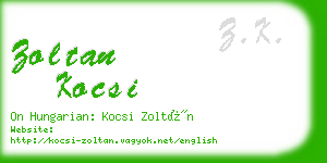 zoltan kocsi business card